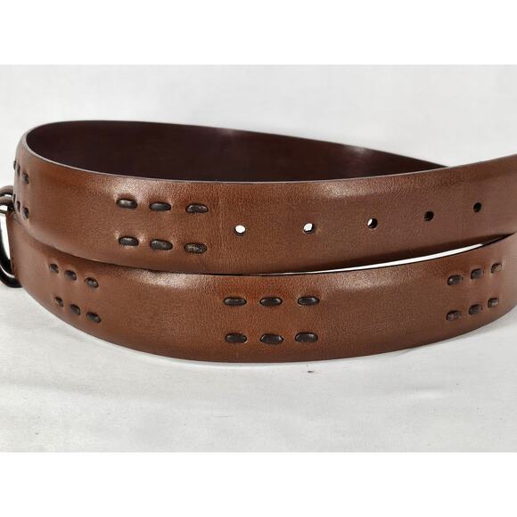 JOHN W. NORSDTROM DESIGNER UNISEX BROWN GENUINE LEATHER BELT – SIZE 42 - Picture 3 of 9